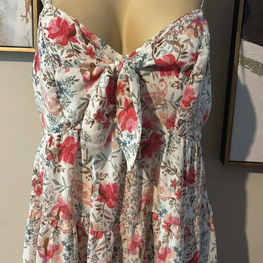 Trixxi Juniors' Floral Print Sleeveless Fit & Flare Dress size XL - Picture 7 of 9